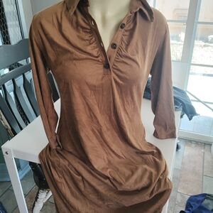 Chic Brown Button-Up Maxi Dress